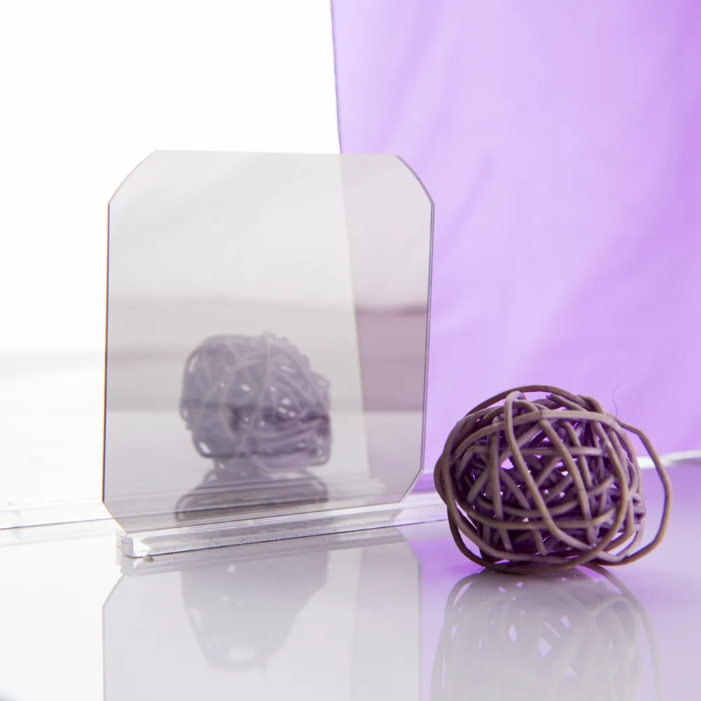 Half-transparent acrylic mirror sheet showing a two-way mirror effect